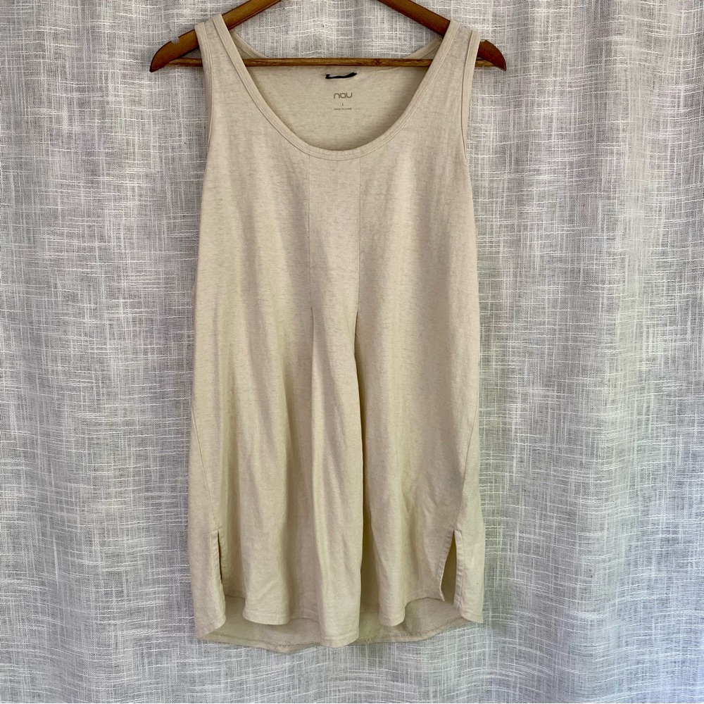 Nau Hemp Organic Cotton Sleeveless Tunic Cream Size Large